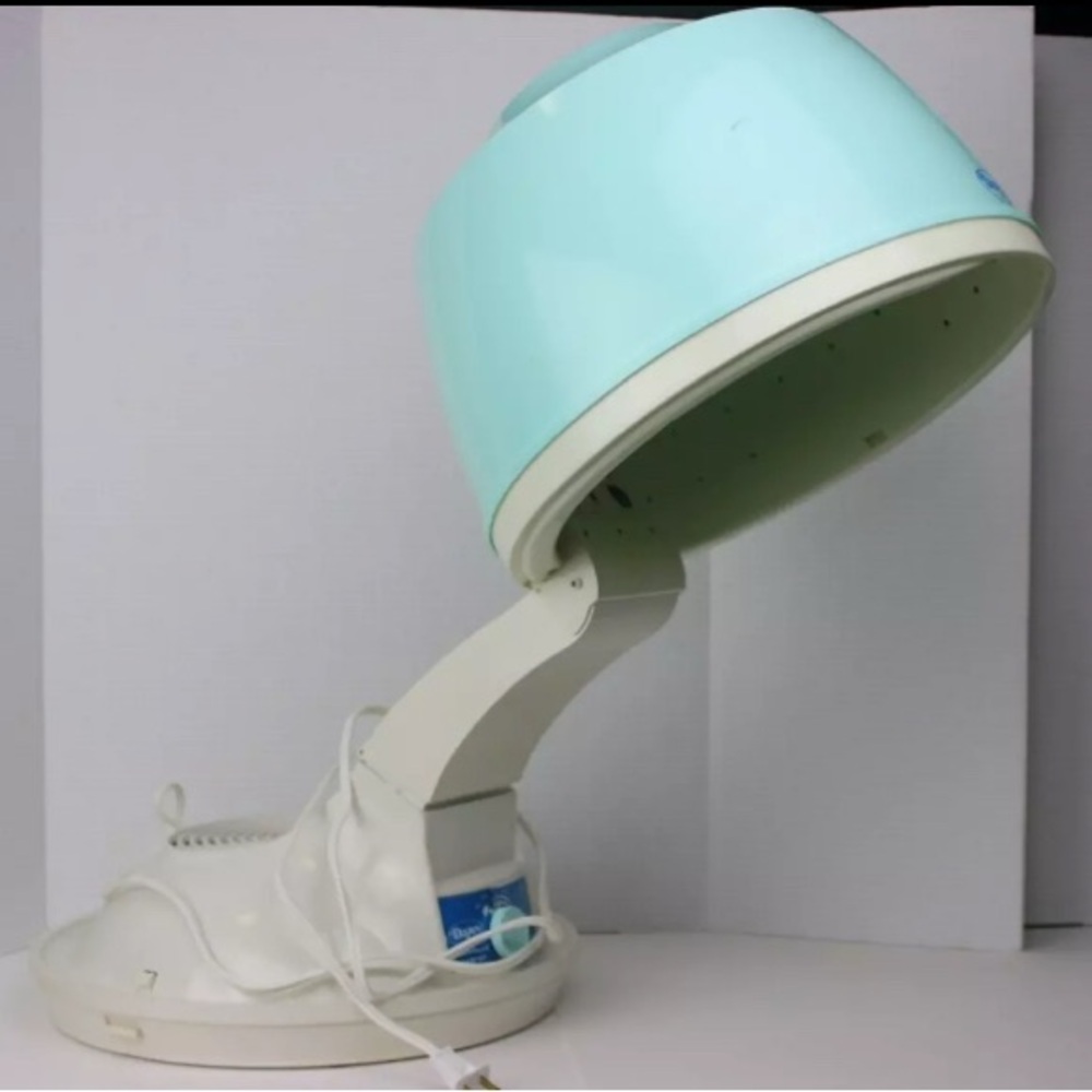 Dazey vtg aqua blue portable bonnet hair dryer WORKS! comfort control